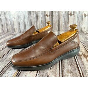 Salvatore Ferragamo Studio Leather Slip On Shoes Loafers sz 10.5 2E color brown